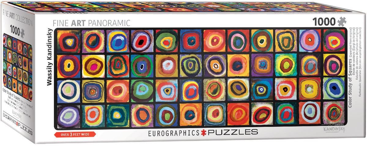 Étude de couleurs de carrés (version élargie) - Puzzle panoramique de 1000 pièces