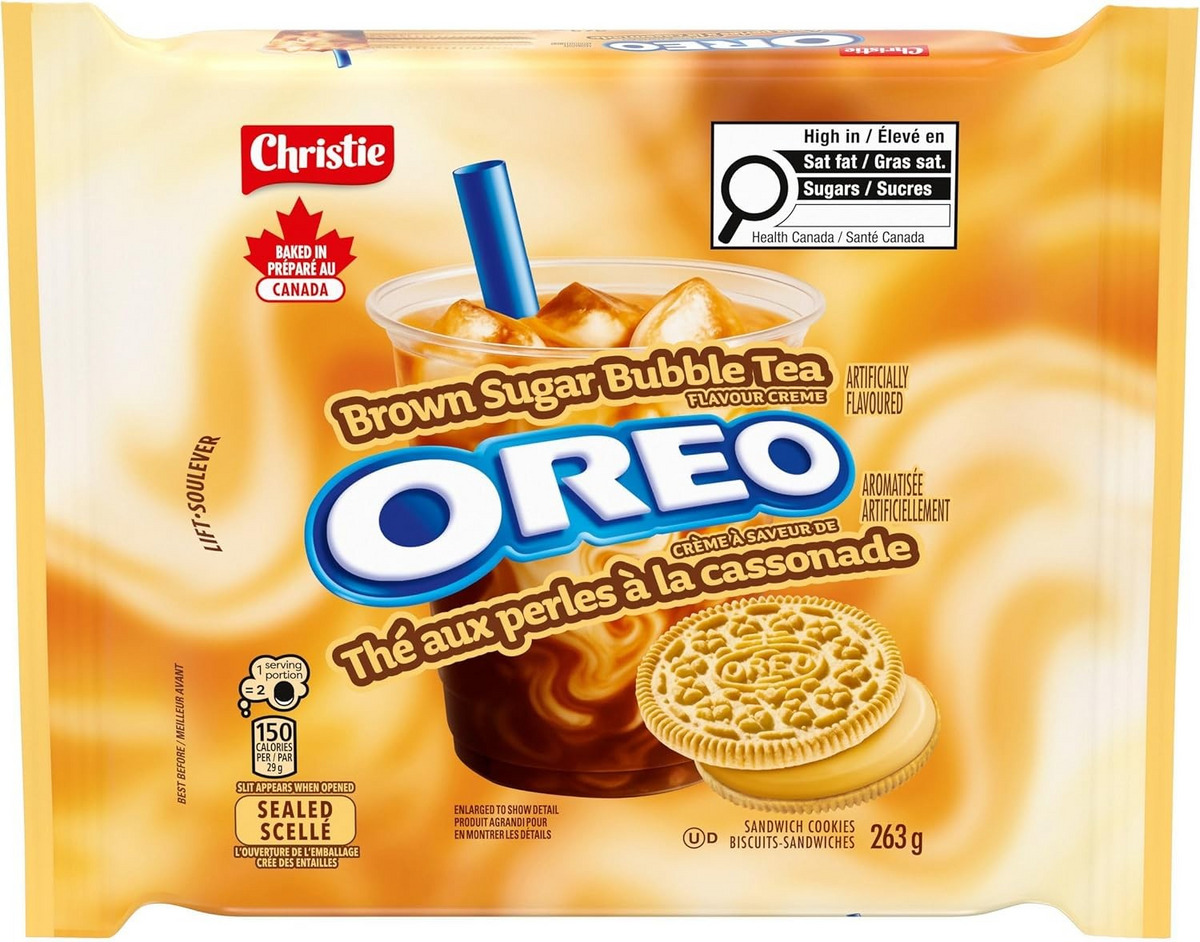 OREO Brown Sugar Bubble Tea Flavoured Cookies, 263 g