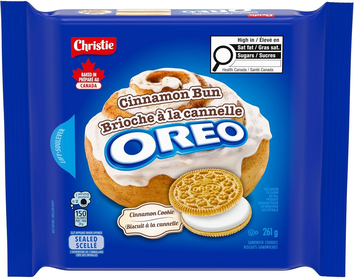 OREO Cinnamon Bun Sandwich Cookies, 261 g