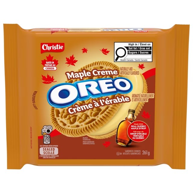 OREO Maple Creme Sandwich Cookies, 261 g