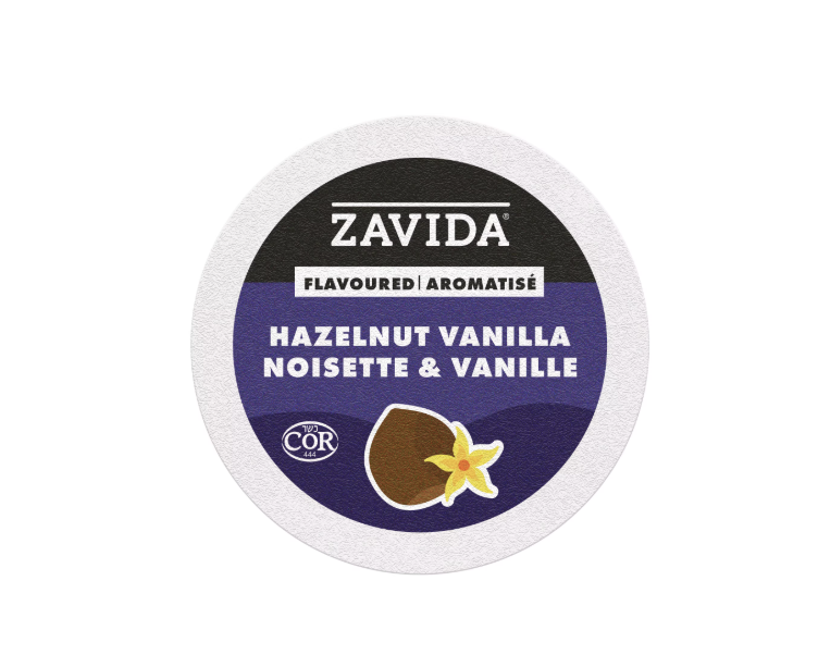 Zavida Hazelnut Vanilla Medium Roast Coffee Pods, 30 Count